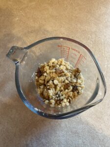 Mixing streusel-nut topping